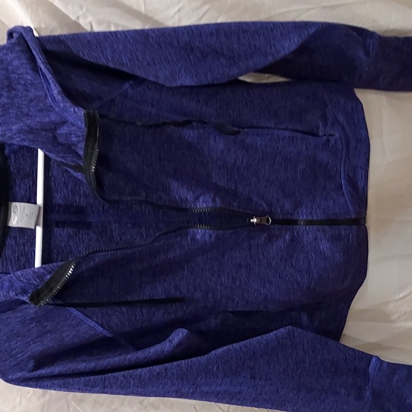 Champion Purple and Black Blended Pattern Zipper Hoodie w/ Thumb Holes Size Med - Picture 4 of 9